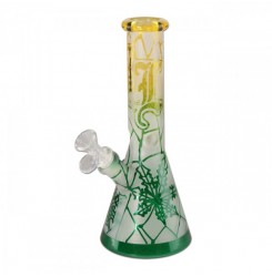 Black Leaf Sandblast Ice Bong Green